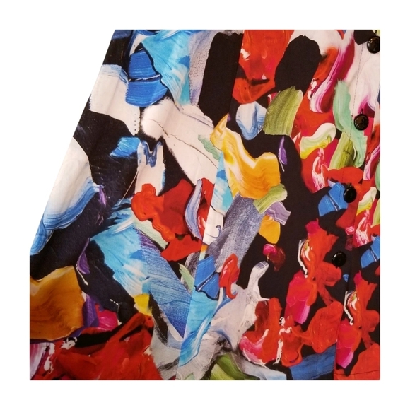 Dolcezza Abstract Pop Art Button-Front Maxi Skirt – Size 1X - Picture 2 of 3